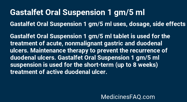 Gastalfet Oral Suspension 1 gm/5 ml