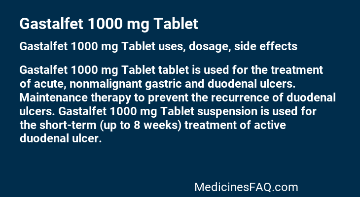 Gastalfet 1000 mg Tablet