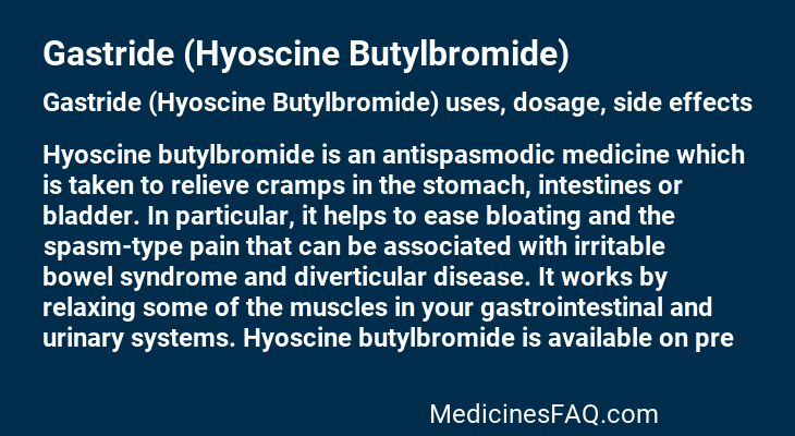 Gastride (Hyoscine Butylbromide)