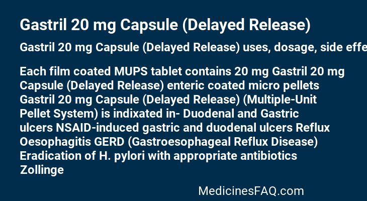 Gastril 20 mg Capsule (Delayed Release)