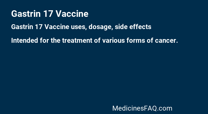 Gastrin 17 Vaccine