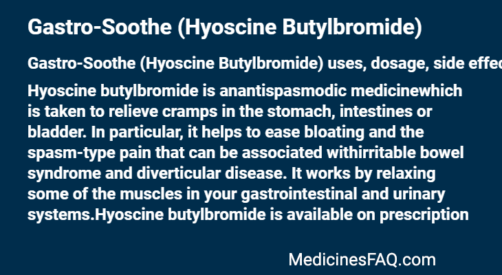 Gastro-Soothe (Hyoscine Butylbromide)