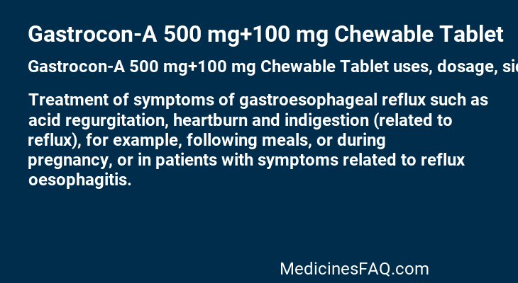 Gastrocon-A 500 mg+100 mg Chewable Tablet