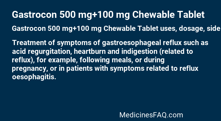 Gastrocon 500 mg+100 mg Chewable Tablet