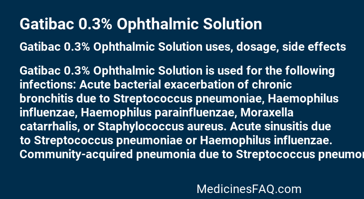 Gatibac 0.3% Ophthalmic Solution