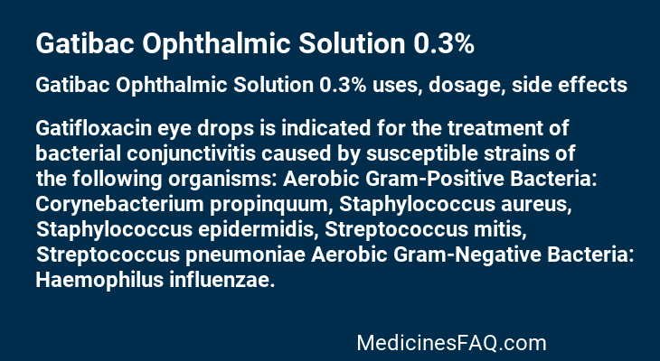 Gatibac Ophthalmic Solution 0.3%