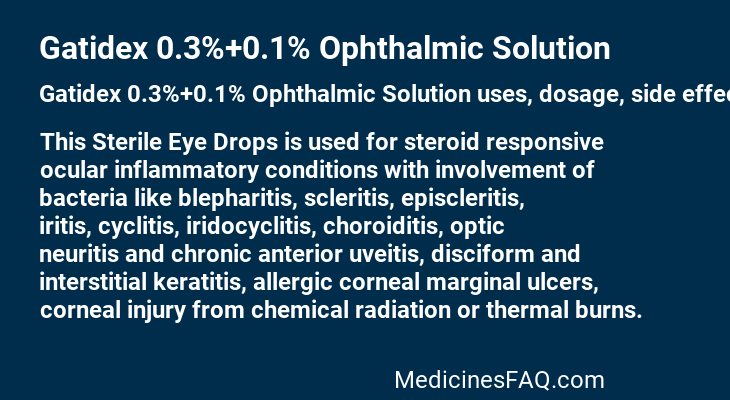 Gatidex 0.3%+0.1% Ophthalmic Solution