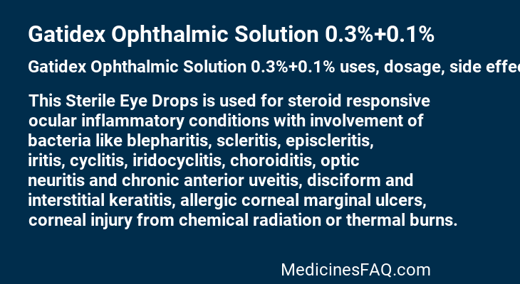 Gatidex Ophthalmic Solution 0.3%+0.1%