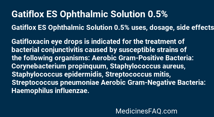 Gatiflox ES Ophthalmic Solution 0.5%