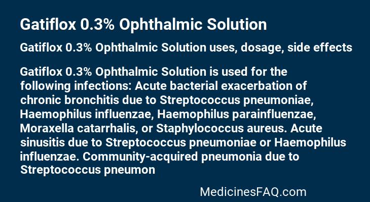 Gatiflox 0.3% Ophthalmic Solution