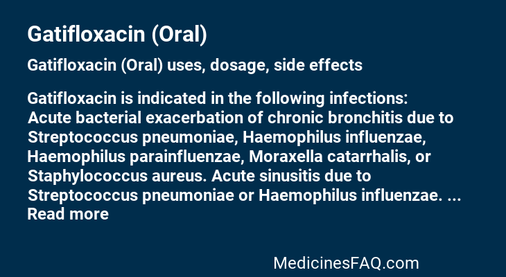 Gatifloxacin (Oral)