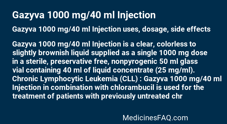 Gazyva 1000 mg/40 ml Injection