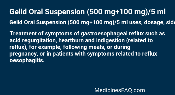 Gelid Oral Suspension (500 mg+100 mg)/5 ml