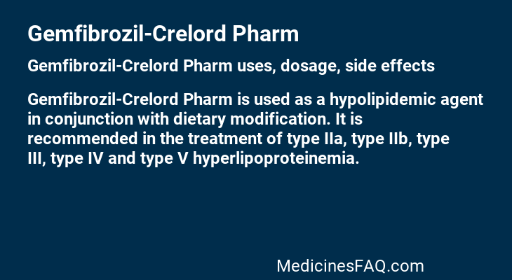Gemfibrozil-Crelord Pharm