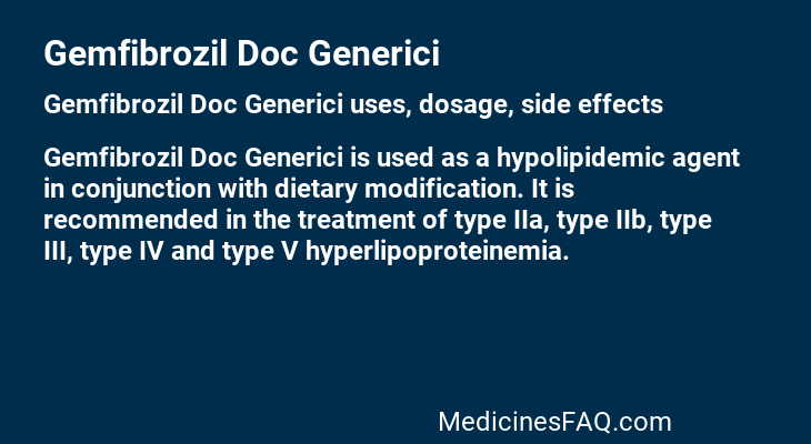 Gemfibrozil Doc Generici