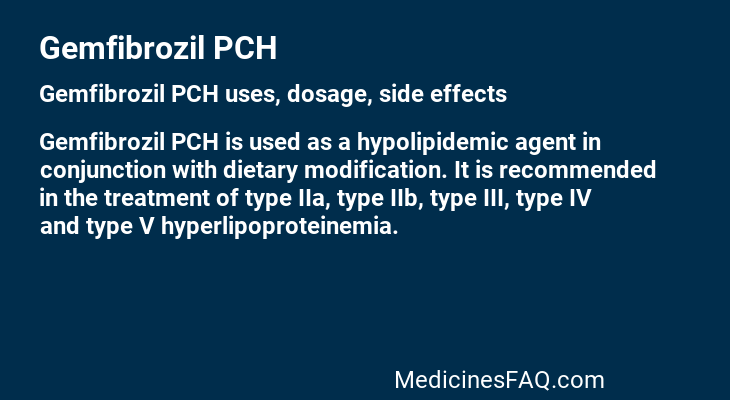 Gemfibrozil PCH