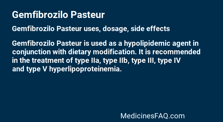 Gemfibrozilo Pasteur