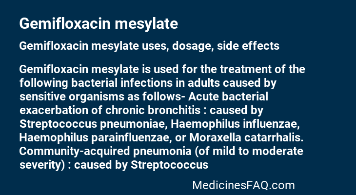 Gemifloxacin mesylate