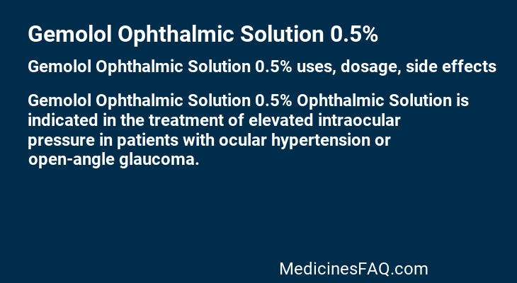 Gemolol Ophthalmic Solution 0.5%