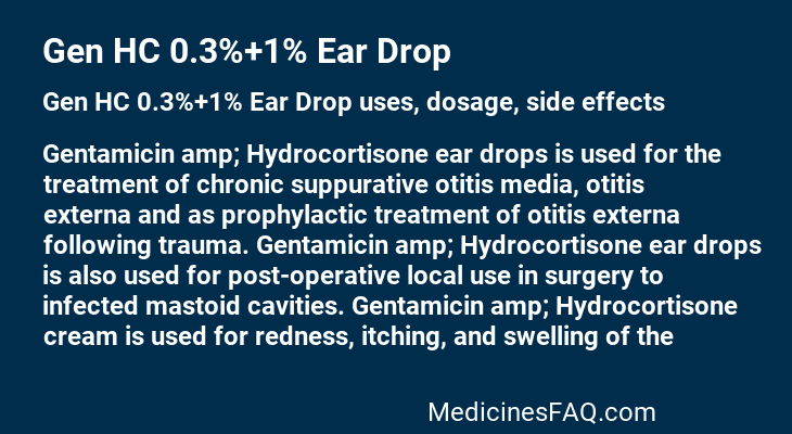 Gen HC 0.3%+1% Ear Drop