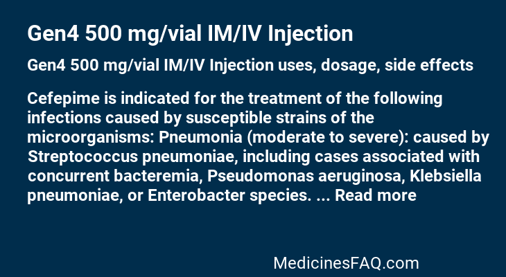 Gen4 500 mg/vial IM/IV Injection