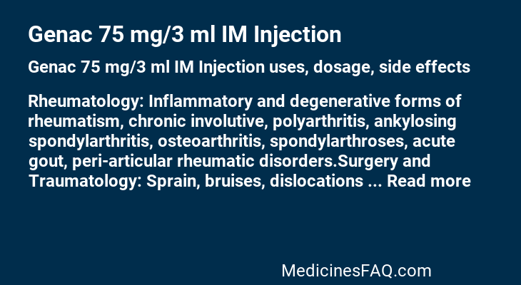 Genac 75 mg/3 ml IM Injection