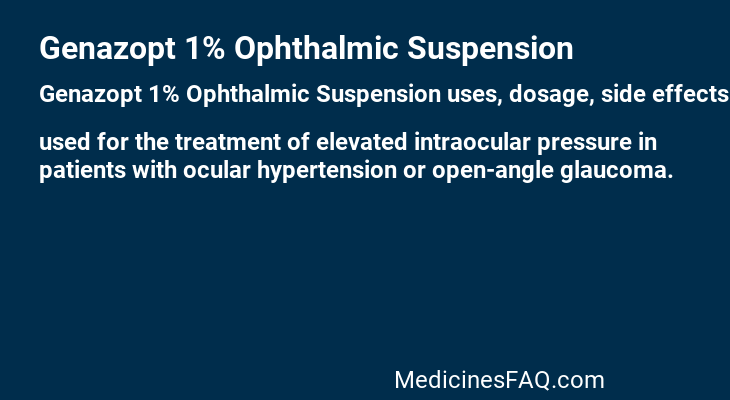 Genazopt 1% Ophthalmic Suspension