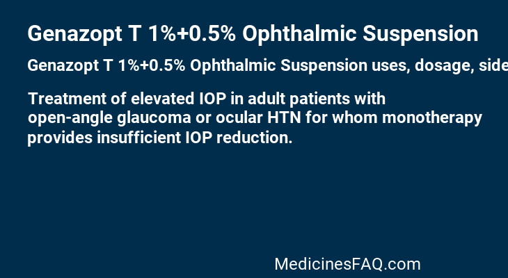 Genazopt T 1%+0.5% Ophthalmic Suspension