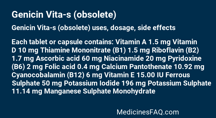 Genicin Vita-s (obsolete)