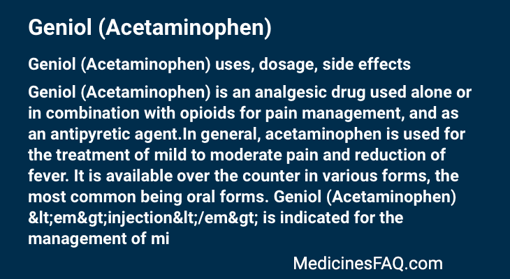 Geniol (Acetaminophen)