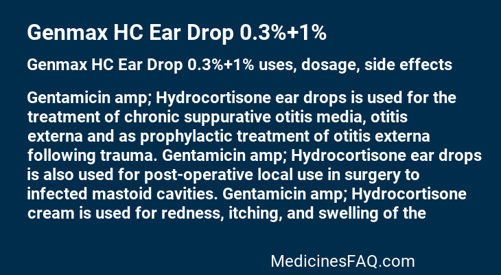 Genmax HC Ear Drop 0.3%+1%