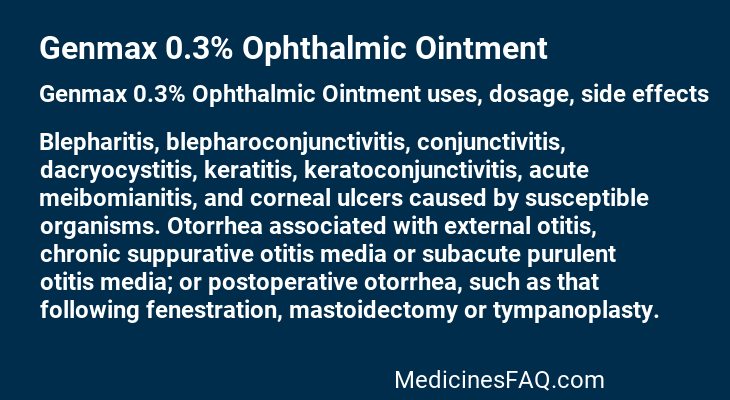 Genmax 0.3% Ophthalmic Ointment