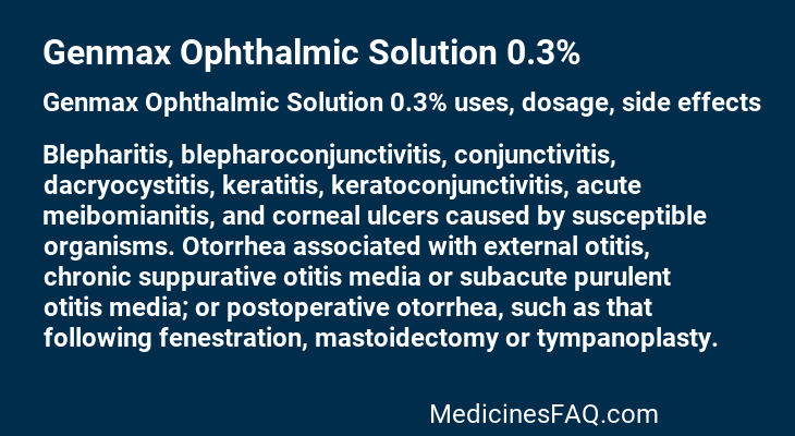 Genmax Ophthalmic Solution 0.3%