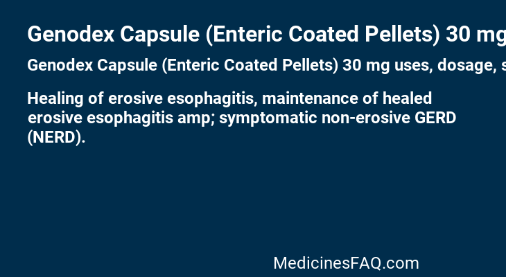 Genodex Capsule (Enteric Coated Pellets) 30 mg