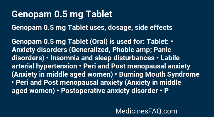 Genopam 0.5 mg Tablet