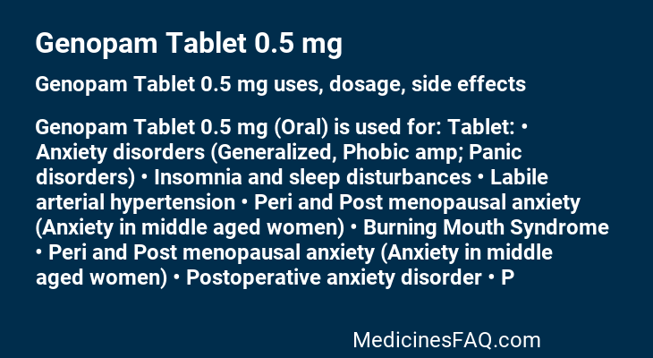 Genopam Tablet 0.5 mg