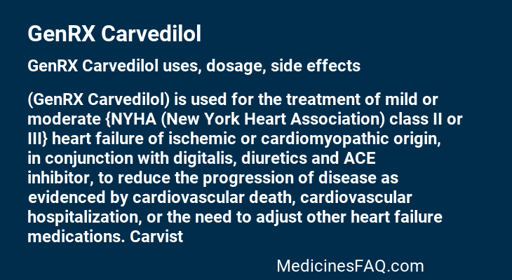 GenRX Carvedilol