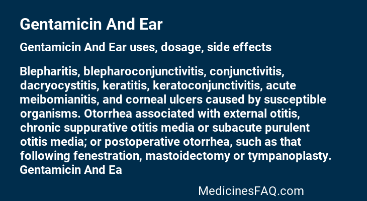 Gentamicin And Ear