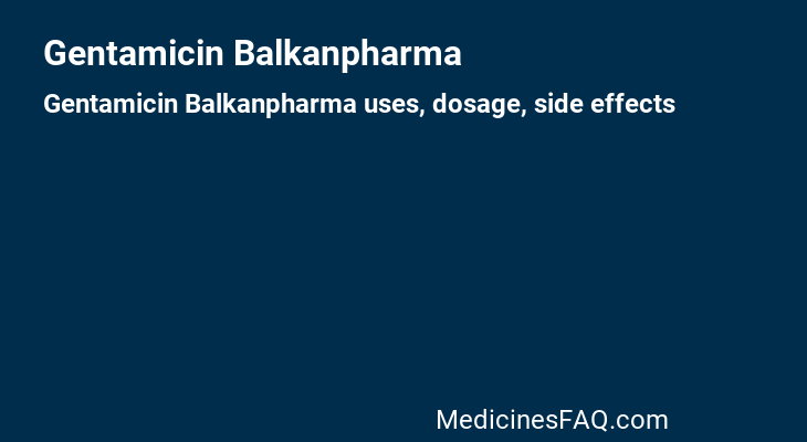 Gentamicin Balkanpharma