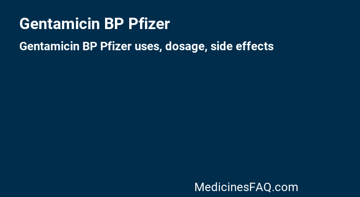 Gentamicin BP Pfizer