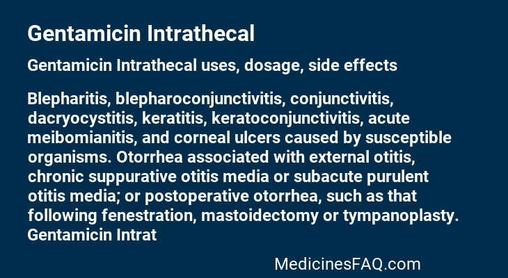 Gentamicin Intrathecal