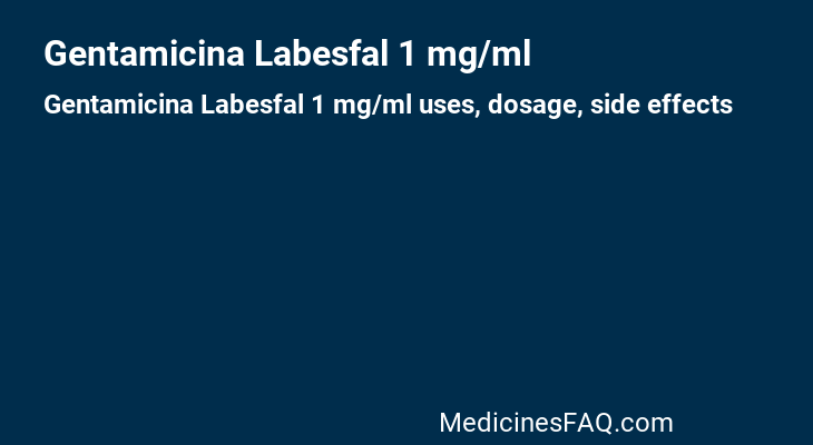 Gentamicina Labesfal 1 mg/ml