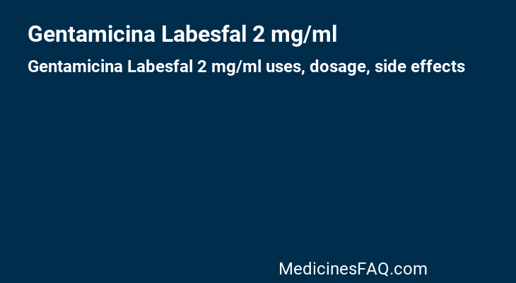Gentamicina Labesfal 2 mg/ml