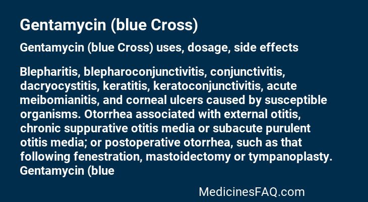Gentamycin (blue Cross)