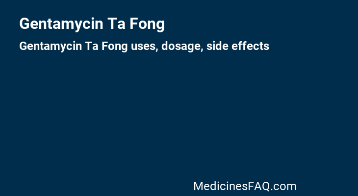 Gentamycin Ta Fong