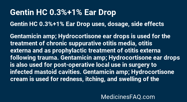 Gentin HC 0.3%+1% Ear Drop