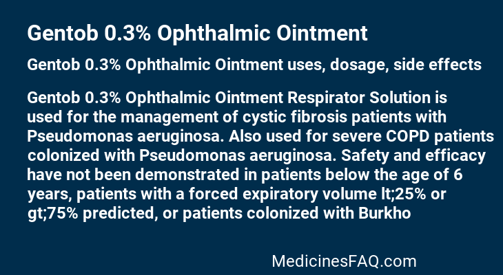 Gentob 0.3% Ophthalmic Ointment