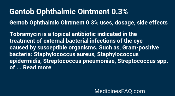 Gentob Ophthalmic Ointment 0.3%