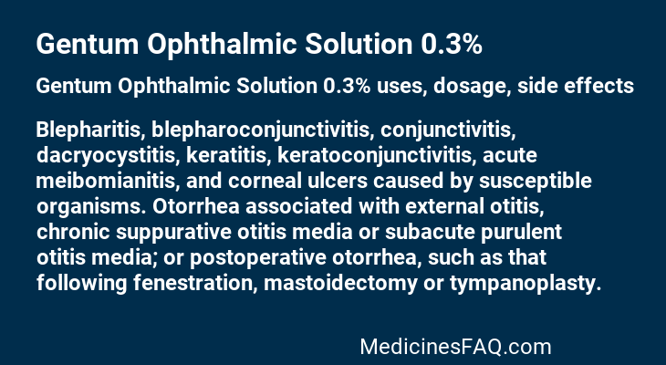 Gentum Ophthalmic Solution 0.3%