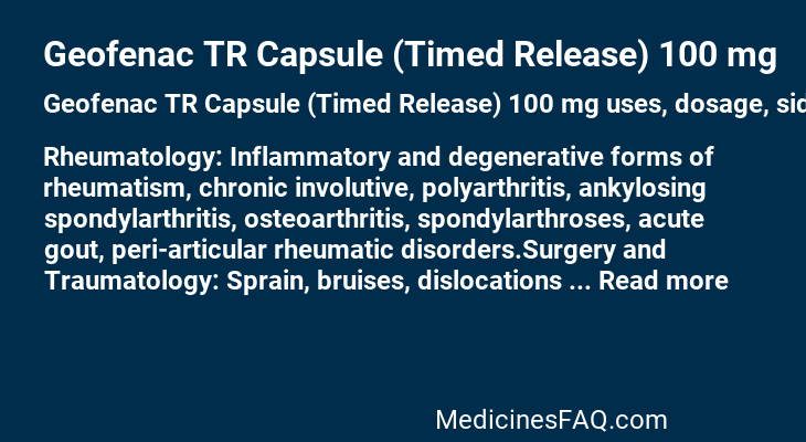 Geofenac TR Capsule (Timed Release) 100 mg